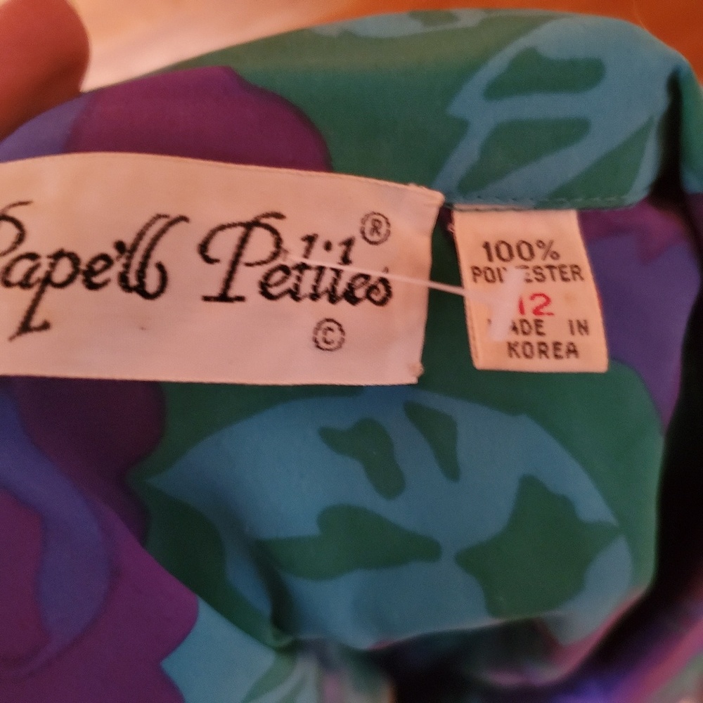1980s‎ Papell Petites Multi-Color Floral Dress - Picture 6 of 6